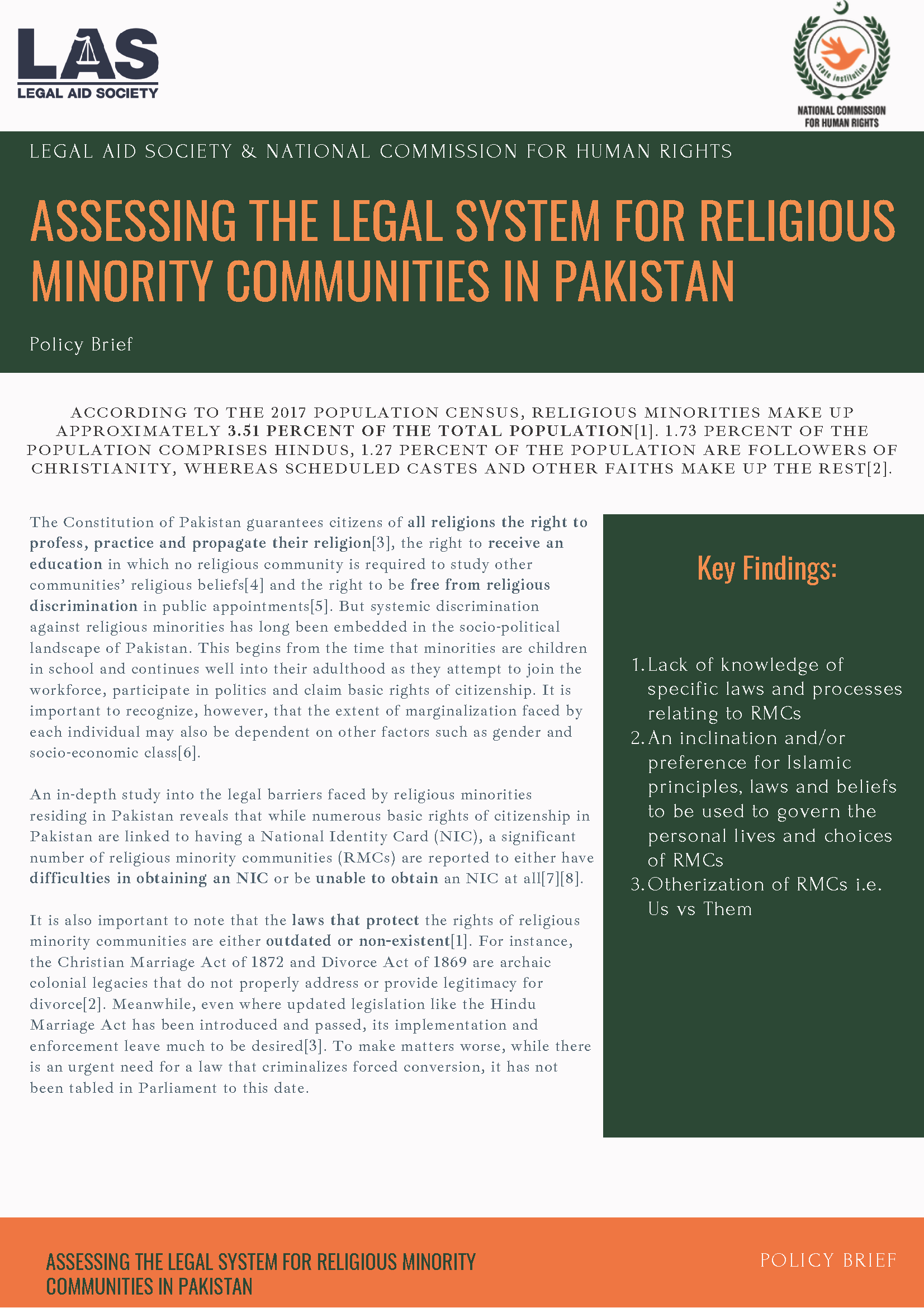 Access to Justice for Religious Minorities Policy Brief